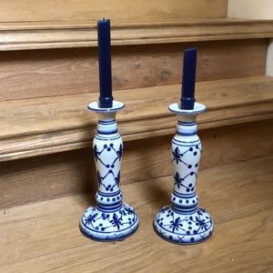 Blue & White candle holders